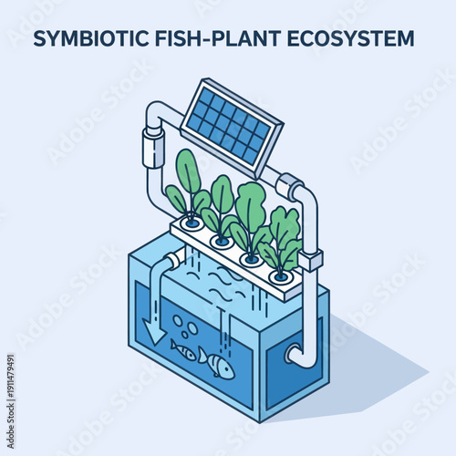 Self Sustaining Aquaponics System with Solar Panel.