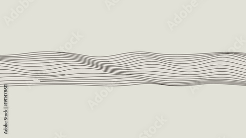 An abstract representation displays undulating horizontal lines resembling rolling hills or waves in a minimalist grayscale style high quality professional detailed modern elegant stylish clean crisp