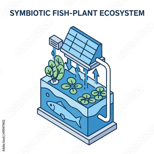 Aquaponics System with Fish and Plants.