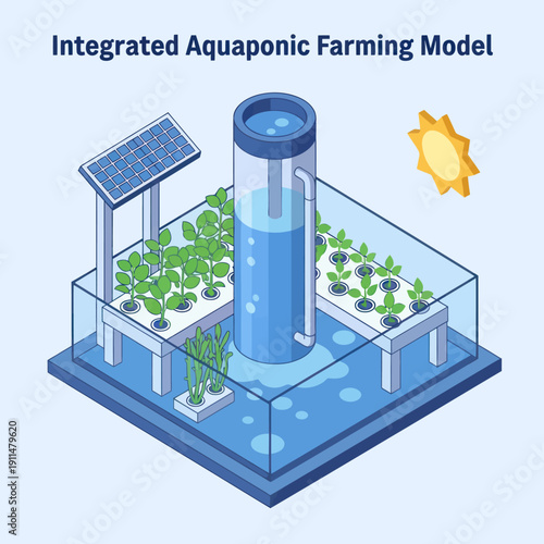 Aquaponic Farming System with Solar Panel.