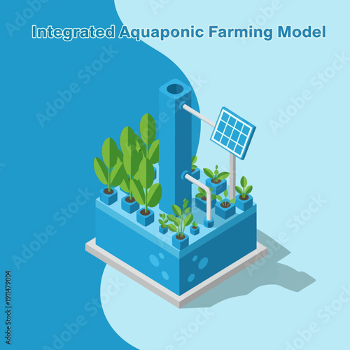 Aquaponic Farming System with Solar Panel.