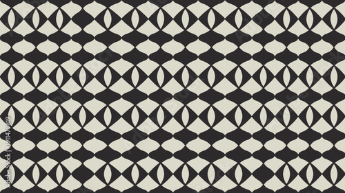 A seamless geometric pattern features alternating black and beige diamond shapes arranged in horizontal rows creating a textured visual effect high quality professional detailed modern elegant