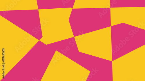 A vibrant abstract composition features irregularly shaped blocks of bold pink and yellow creating a dynamic and visually striking geometric pattern high quality professional detailed modern