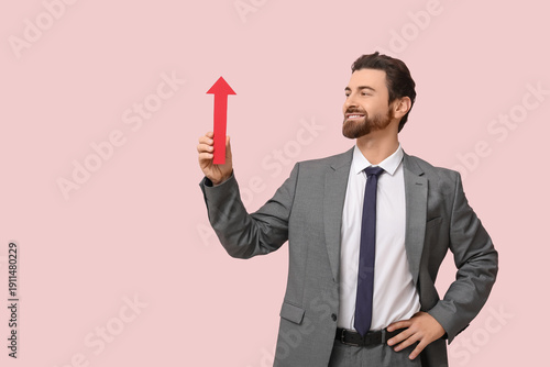 Young businessman with arro...
