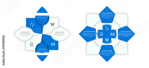 set design vector infographic for business with blue theme color
