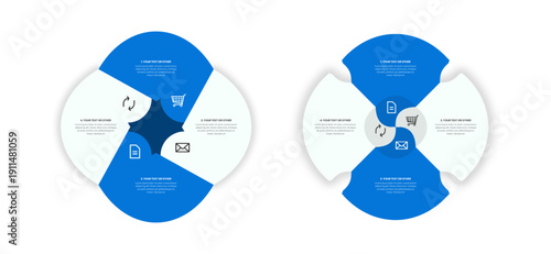 set design vector infographic for business with blue theme color