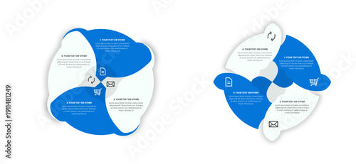 set design vector infographic for business with blue theme color