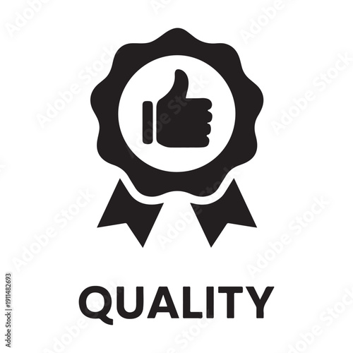 Quality Icon – Badge with Thumbs Up