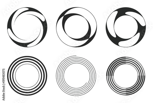 Abstract Circular Designs: Swirls, Spirals, and Concentric Rings