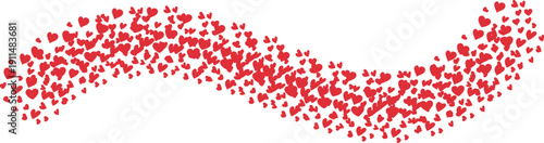 Romantic Red Heart Wave Illustration for Valentine's Day Background and Wedding Design