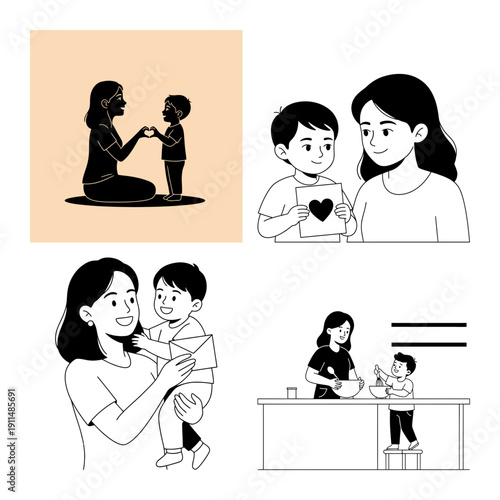 Dia de la Madre Romantic Flower SVG Bundle – 4 Spanish Love Mom Quotes