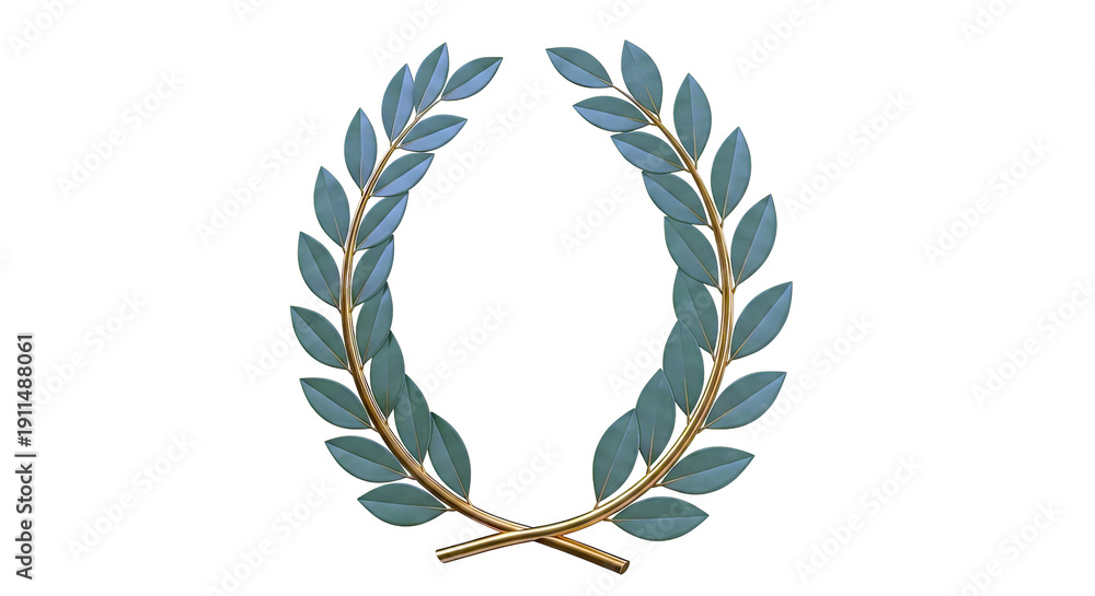 Obraz premium Laurel Wreath with Gold Accents