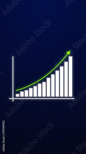 Business Growth Graph Going Up Animation Background 4K