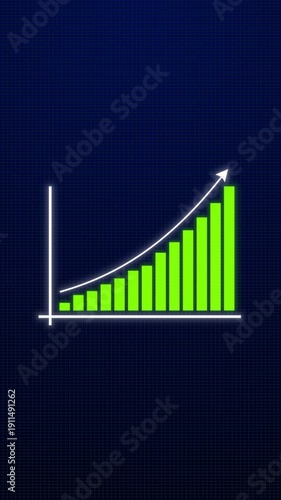Business Growth Graph Going Up Animation Background 4K