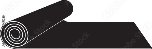 Versatile silhouette vector graphic featuring a partially unrolled flexible mat, perfect for various design applications with a transparent background
