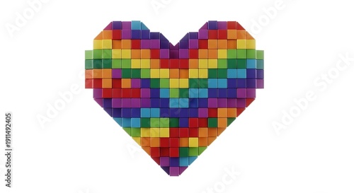 Colorful Cube Heart Design
