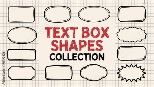 A colorful illustration displays a variety of hand drawn text box shapes and outlines suitable for notes or labeling purposes high quality professional detailed modern elegant