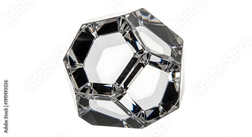 Abstract Crystal Object on White Background