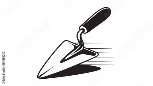 Trowel With Shadow Effect, Construction Tool Illustration