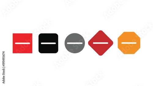 Minus icons vector set for user interface design
