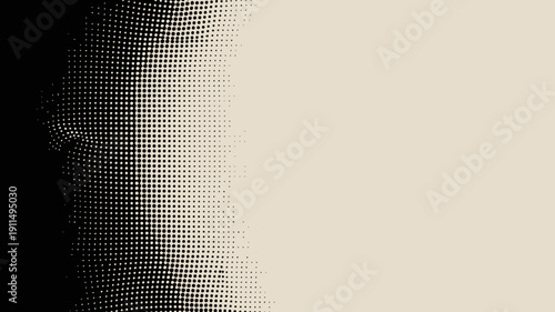 A striking halftone portrait depicts a face split between shadow and light creating a dramatic and modern visual effect with dotted patterns high quality professional detailed