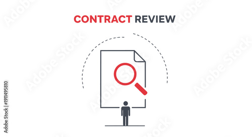 Contract review concept with a person examining a document