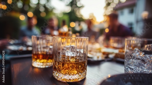 Wallpaper Mural Close up of drinks on table with blurred background Torontodigital.ca