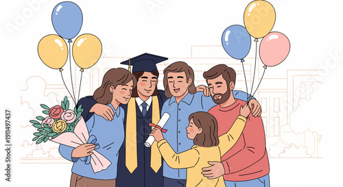 Family Celebrating Graduate with Love and Joy.