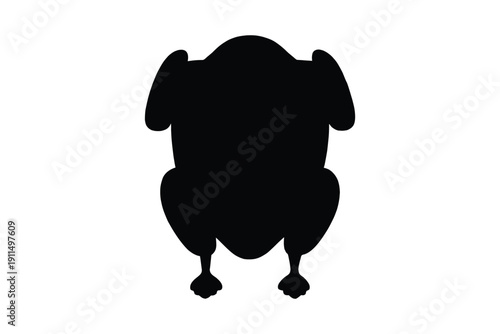 Roasted turkey silhouette vector, Roasted turkey icon, Thanksgiving