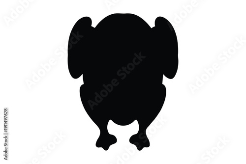 Roasted turkey silhouette vector, Roasted turkey icon, Thanksgiving
