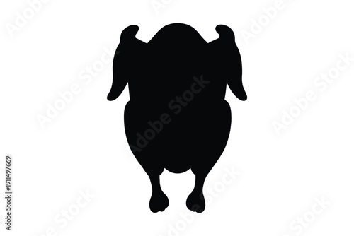 Roasted turkey silhouette vector, Roasted turkey icon, Thanksgiving