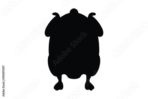 Roasted turkey silhouette vector, Roasted turkey icon, Thanksgiving