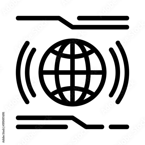 Globe with wifi signals suitable for technology concepts, global connectivity, internet networks, telecommunications, digital world visuals.
