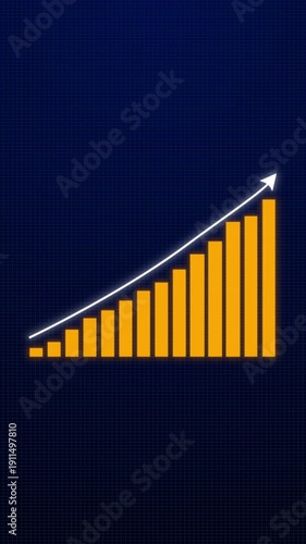 Business Growth Graph Going Up Animation Background 4K