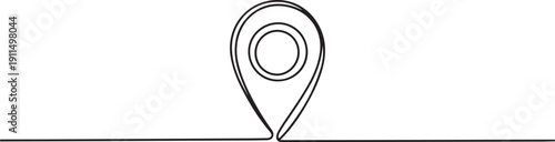 A single line drawing of a geolocation.one line icon illustration with white background