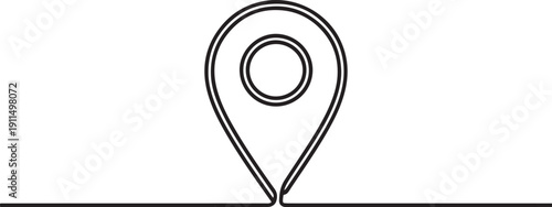 A single line drawing of a geolocation.one line icon illustration with white background