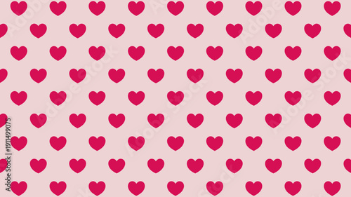 A repeating pattern of bright pink hearts covers a pale pink background creating a sweet and visually appealing aesthetic high quality professional detailed modern elegant stylish