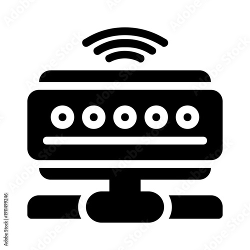 Wireless router illustration, perfect for tech blogs, network security articles, internet provider ads, and technology presentations.
