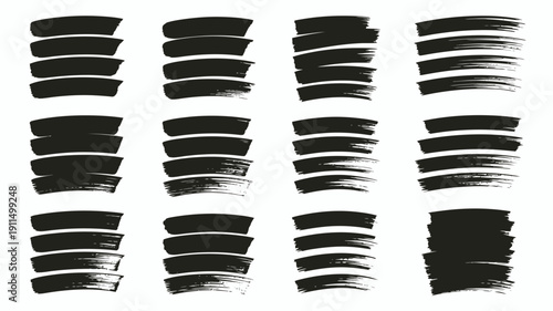 A grid of abstract brushstrokes in black creating a textured pattern with varied lengths and densities against a white background high quality professional detailed modern elegant