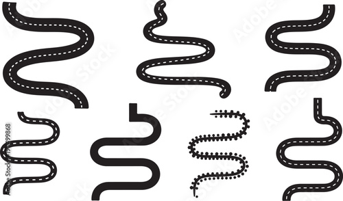 Collection of various snake illustrations in black and white