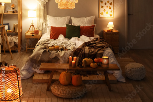 Interior of stylish bedroom...