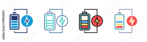 Battery Power icon set multiple style collection