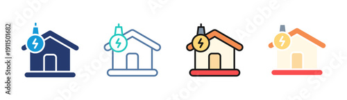 Power House icon set multiple style collection