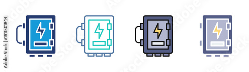 Power Safe icon set multiple style collection