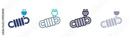 Power Coil icon set multiple style collection