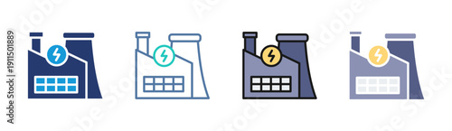 Power Plant icon set multiple style collection