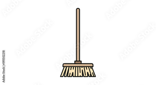 Vector illustration of a modern cleaning broom, perfect for domestic hygiene tasks