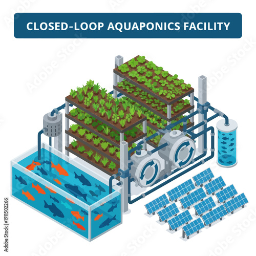 Closed Loop Aquaponics Facility System Diagram.