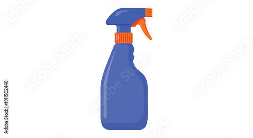 Vibrant blue plastic spray bottle with orange trigger mechanism for efficient household cleaning and product dispensing