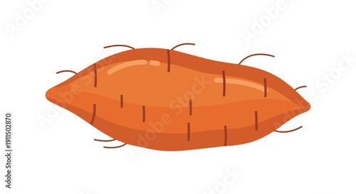 Vibrant wholesome sweet potato vector illustration highlighting its natural form and earthy tones perfect for healthy eating concepts and organic